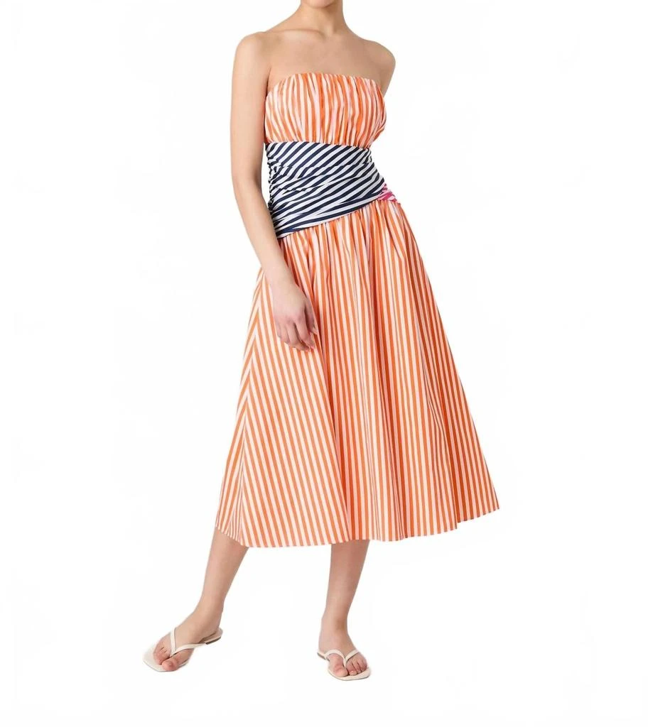 open lace back dress THE AMALFI STRIPE DRESS
