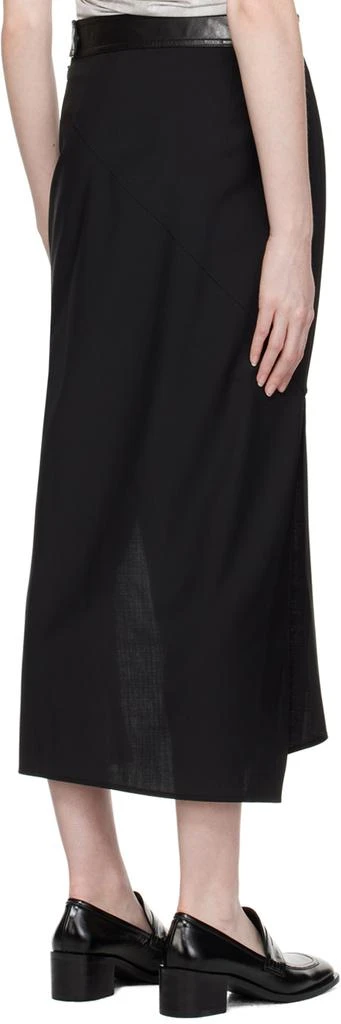 Helmut Lang Black Twisted Midi Skirt 3