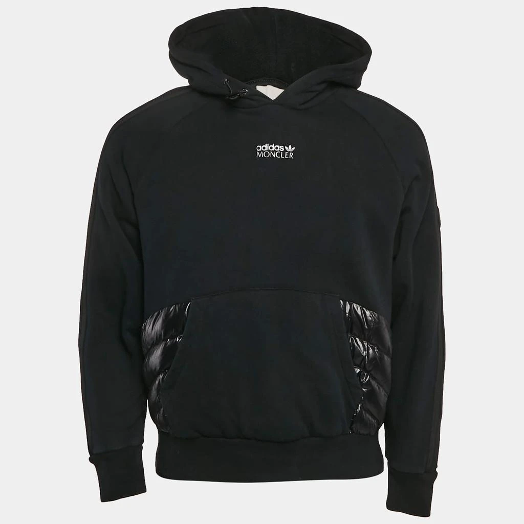 Moncler Moncler x Adidas Black Cotton Knit Puffer Trim Hoodie XS 1