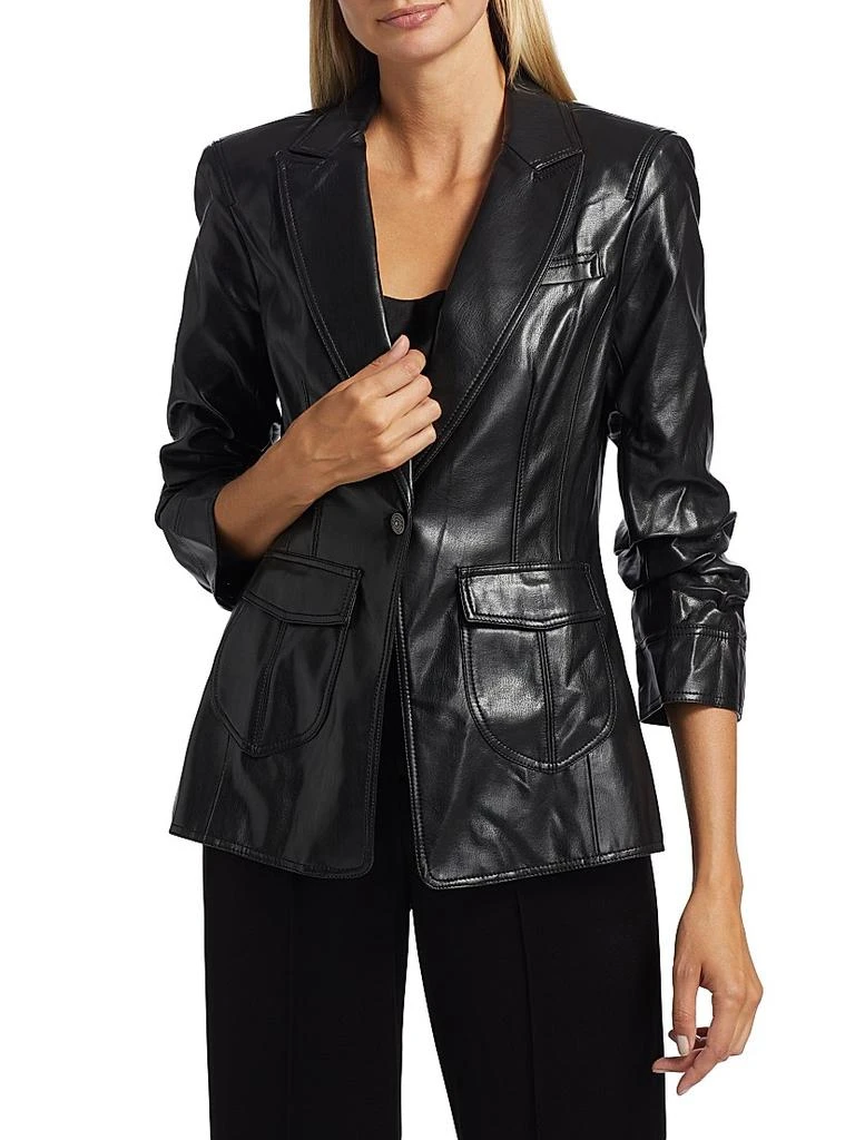 Cinq à Sept Louisa Vegan Leather Scrunched Jacket 3
