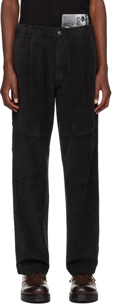 MAHARISHI Black Hemp Cord Carpenter Trousers 1