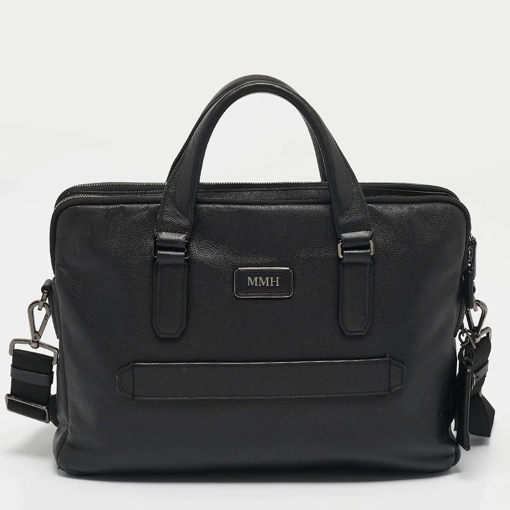Tumi Tumi Black Leather Double Zip Briefcase Bag 1