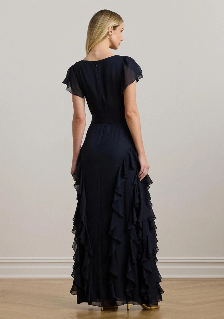 green emerald velvet dress Lauren Ralph Lauren Evening Long Sleeve Gown