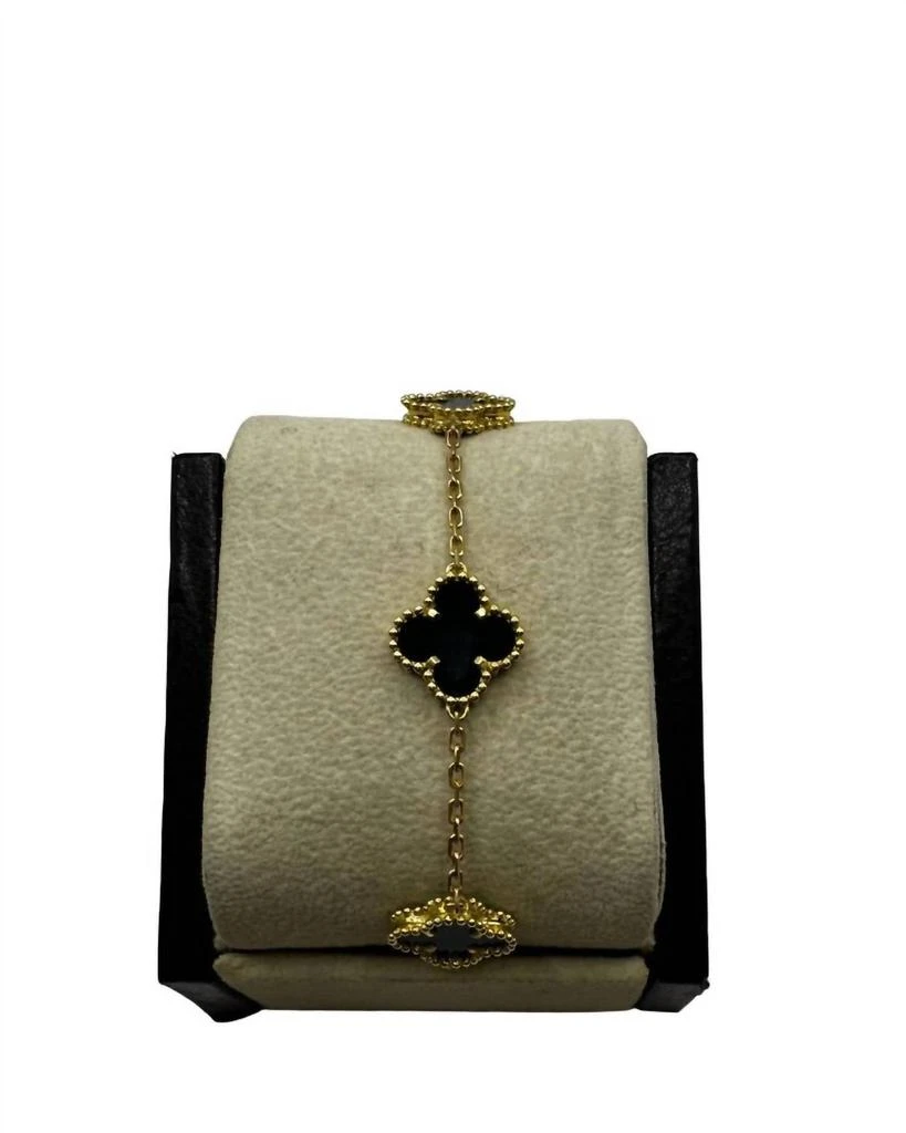 Milano Jewelry Women
s Four Leaf Flower Bracelet In Yellow Gold