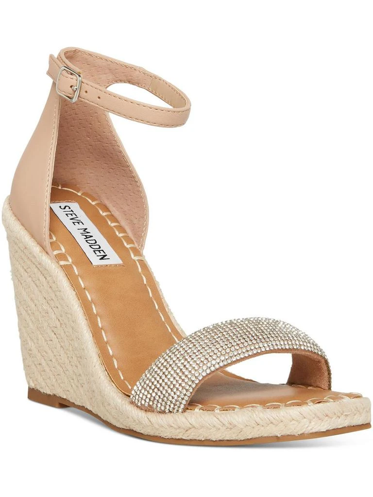 Steve Madden Submit Womens Faux Leather Ankle Strap Espadrilles 5
