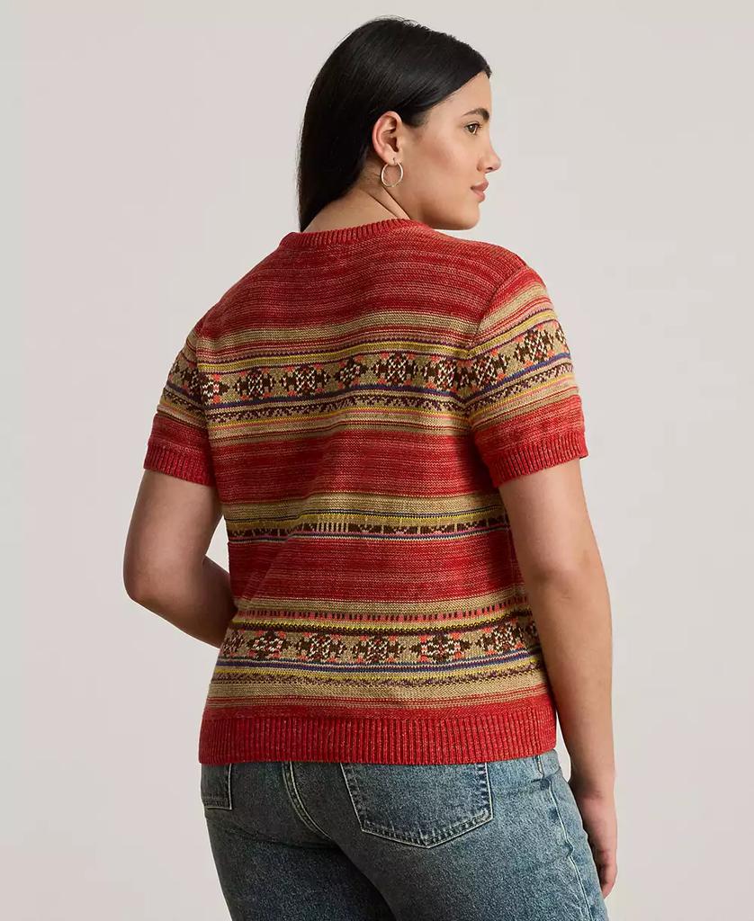 Ralph Lauren Women's Geo-Striped Short-Sleeve Sweater, P/XS-