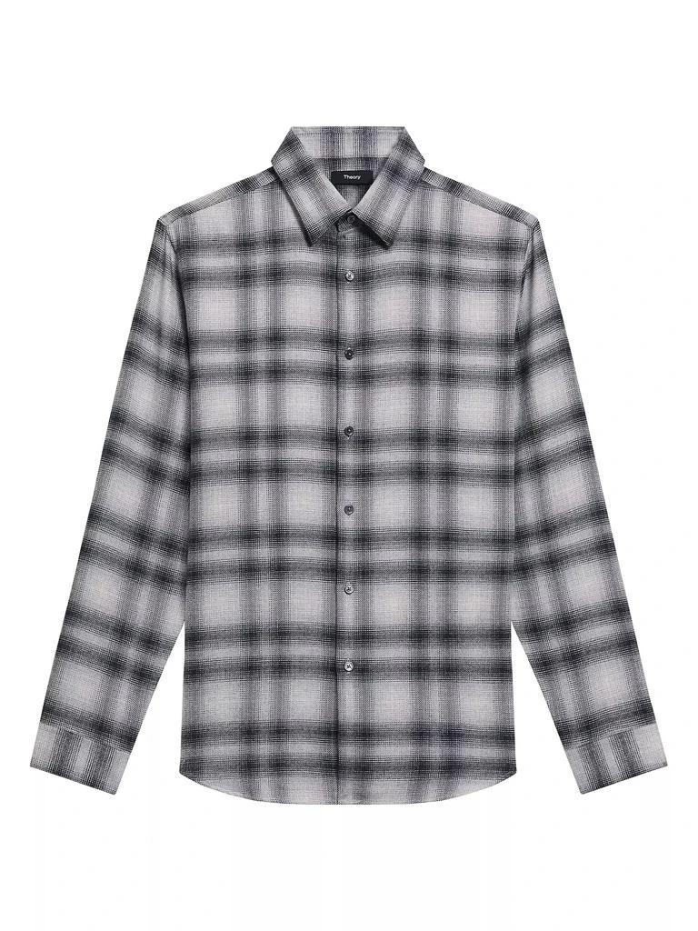 Theory Irving Shadow Plaid Flannel Shirt 1