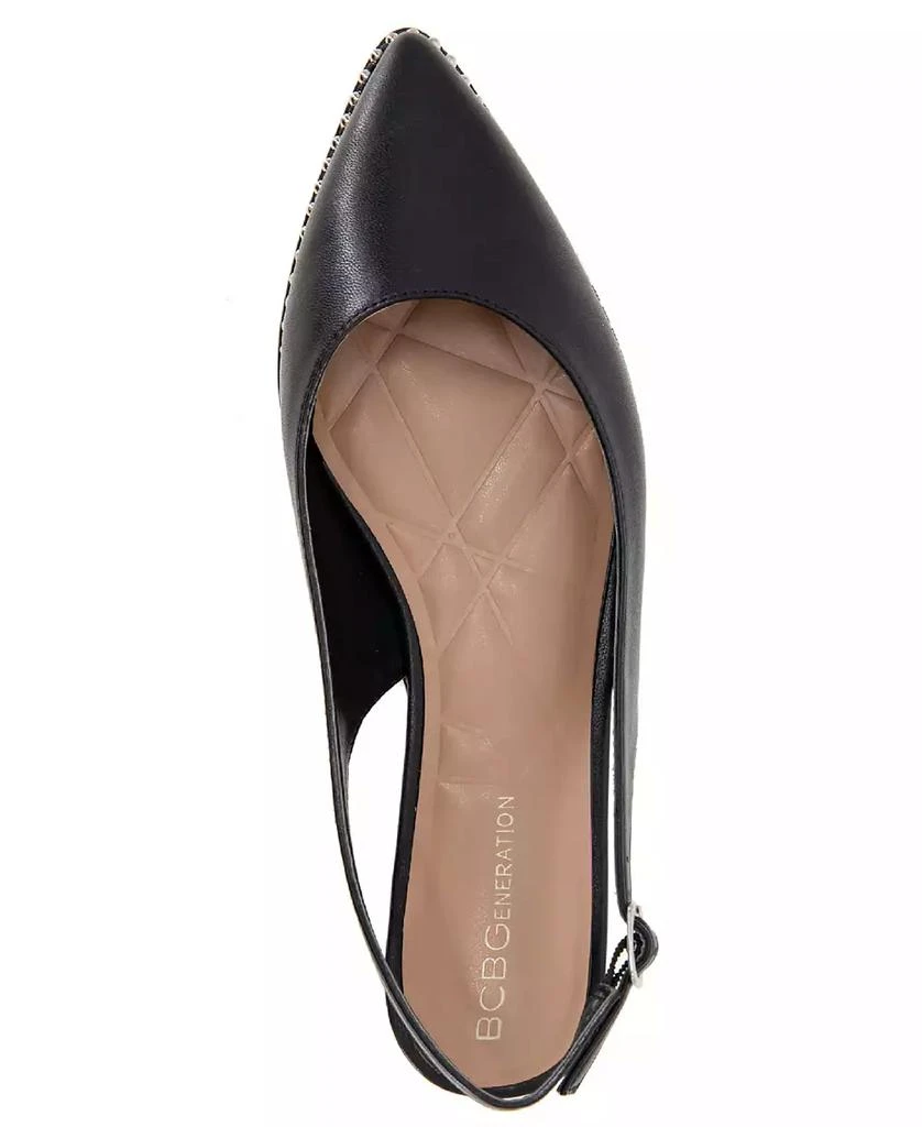 BCBG Women's Valerie Studded Slingback Pointed-Toe Flats 4