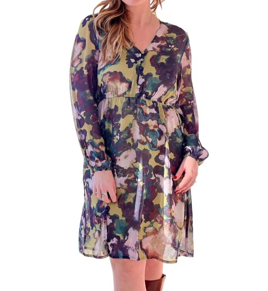 ICHI Katelyn Dress In Green Moss 1