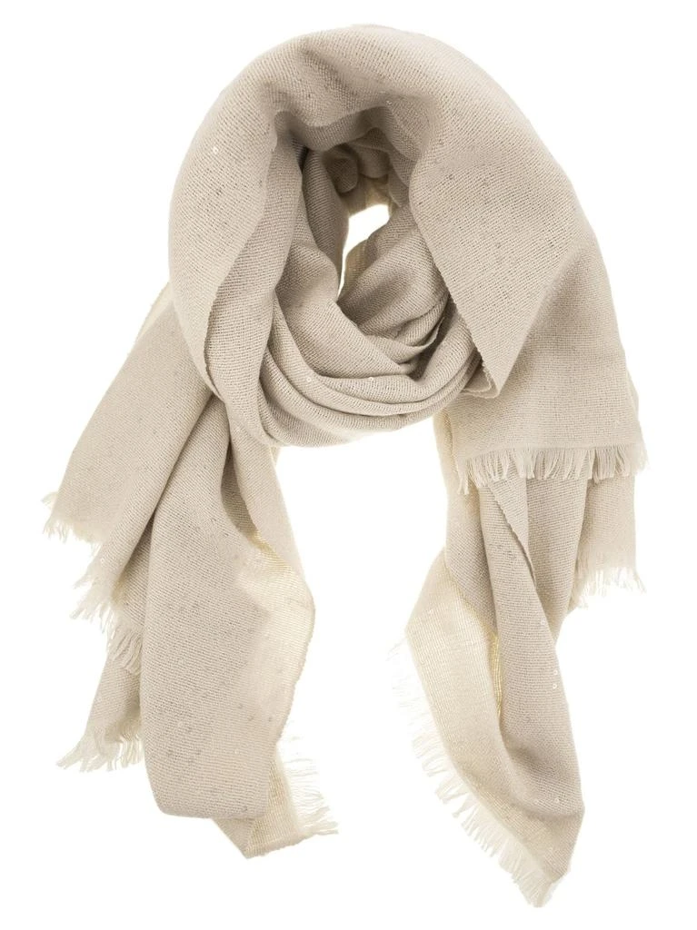 Brunello Cucinelli Brunello Cucinelli Sequin-Embellished Frayed Scarf 1