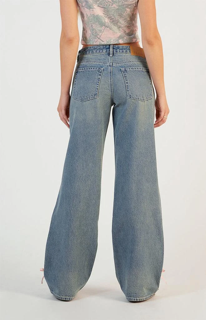 PacSun Casey Side Stripe Bows Low Rise Baggy Jeans 4