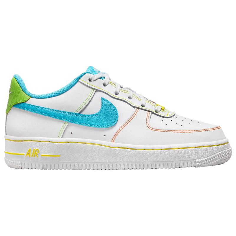 Nike Nike Air Force 1 LV8 WCRD Boys Grade School White Orange Blue 05.0 Baby Kids Free Shipping BeyondStyle