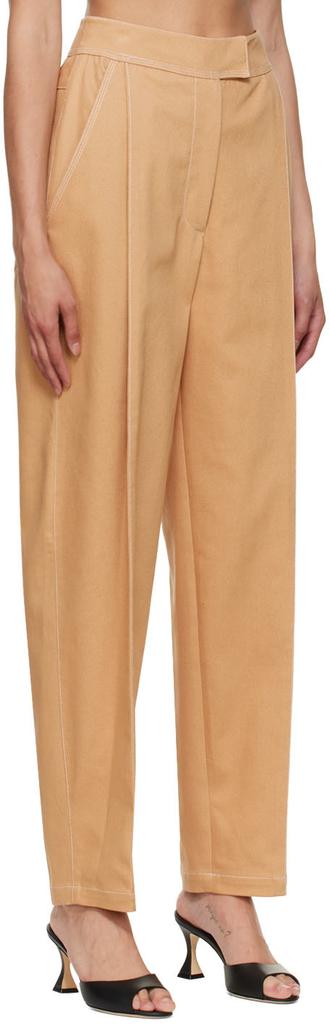 LVIR Beige Contrast Stitching Trousers