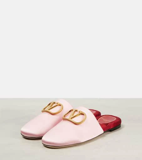 Valentino VLogo Signature satin slides 4