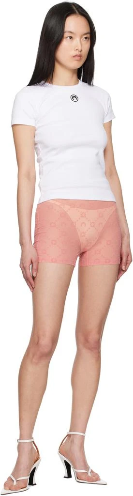 MARINE SERRE SSENSE Exclusive Pink Recycled Flock Mini Shorts 4