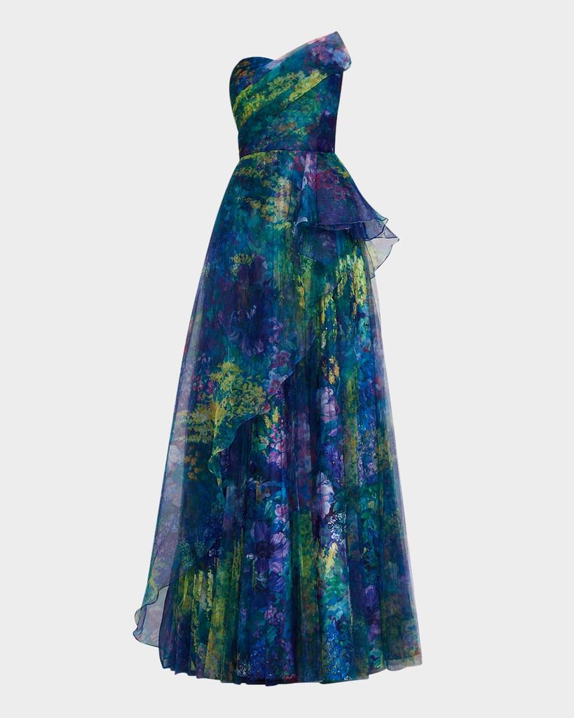 Theia Taya Strapless Organza Gown
