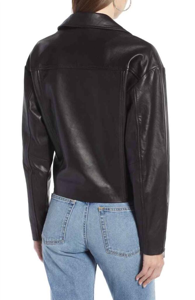 Something Navy Something Navy - Shrunken Double Breasted Crop Leather Jacket