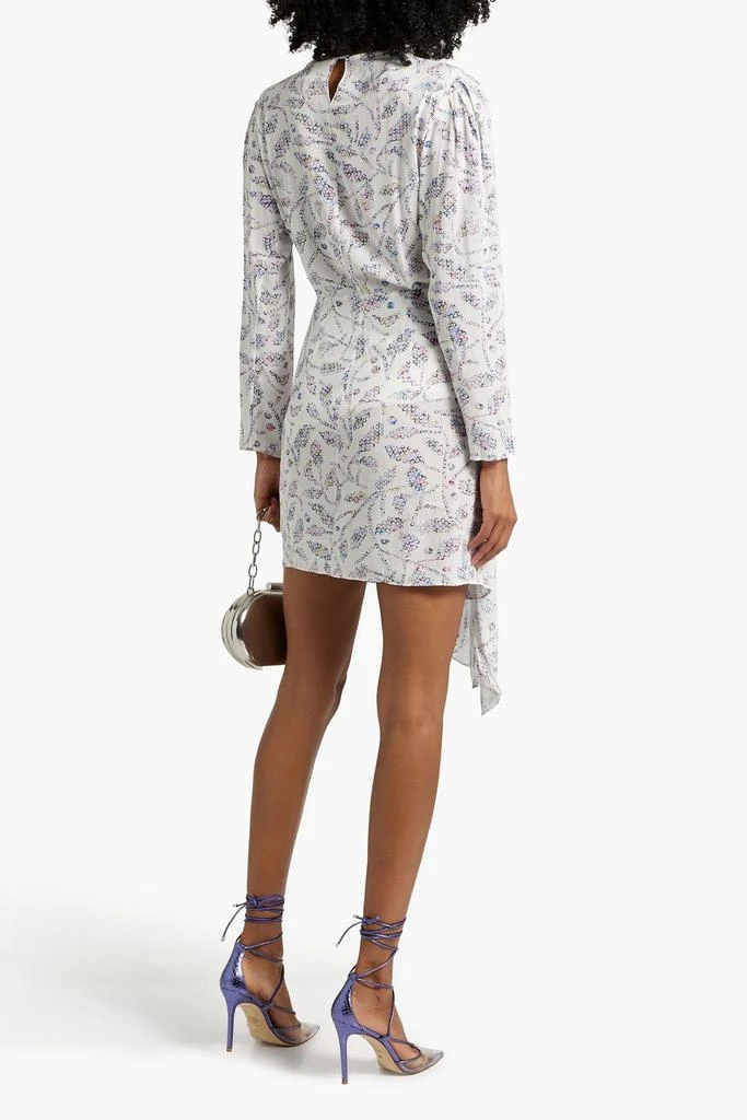 MARANT ÉTOILE Dulce draped printed crepe de chine mini dress 3