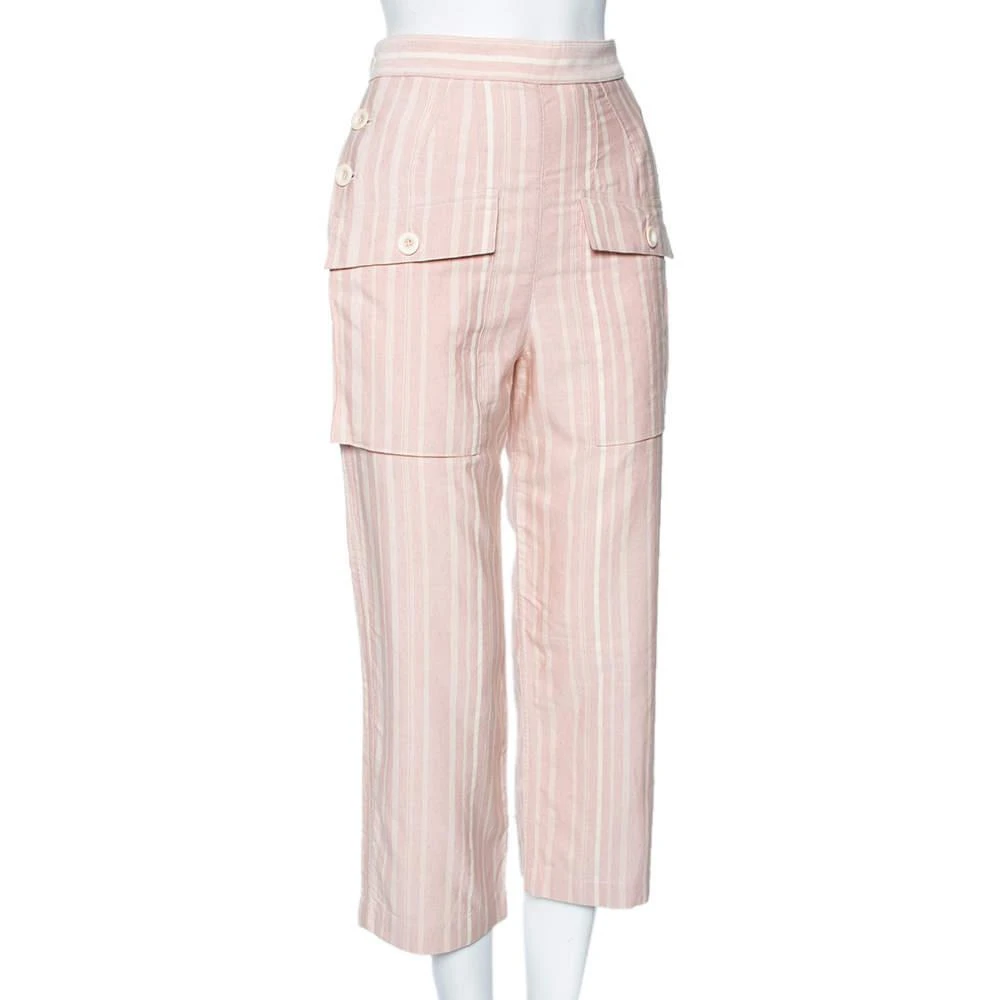 Chloé Chloe Light Pink Striped Pocketed Straight Leg Pants S 2