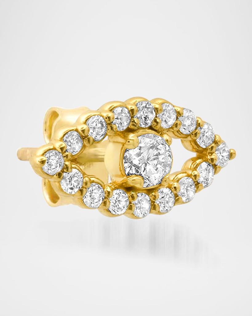 Jennifer Meyer 18K Yellow Gold Mini Open Evil Eye Stud Earrings with Diamonds