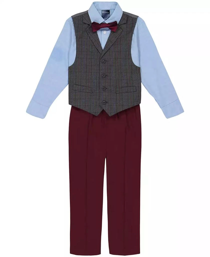 Nautica Toddler and Little Boys Deco Plaid Duo Vest, 4-Piece Set 1