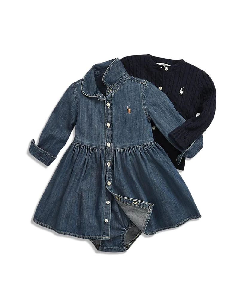 Ralph Lauren Girls
 Long Sleeve Denim Dress 
Bloomers Set - Baby 2