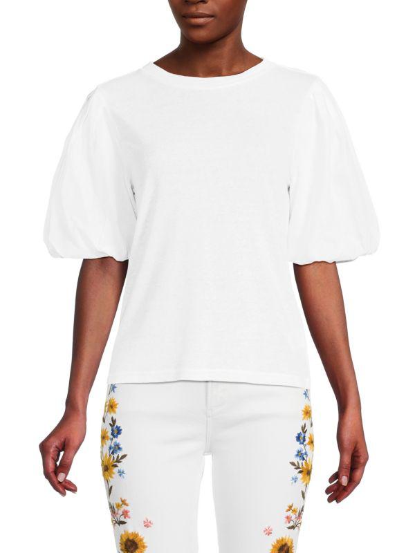 Joie Libby Puff Sleeve Linen Blend Top