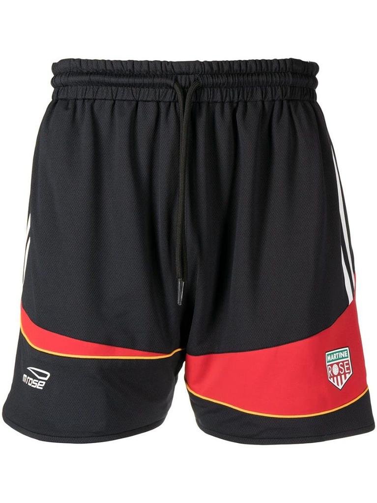 NA Colour-block print black track Shorts