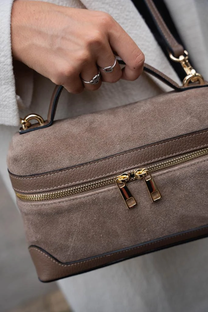 Maison Heritage Sac Bandouliere  Grand Simos Suede - Taupe - Femme 2