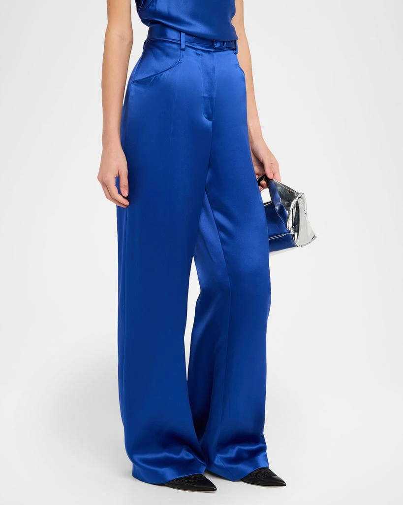 Gabriela Hearst Norman Belted Silk Wide-Leg Pants 4