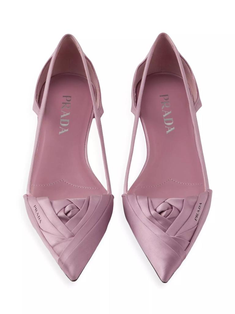 Prada Satin Cut-Out Ballerinas