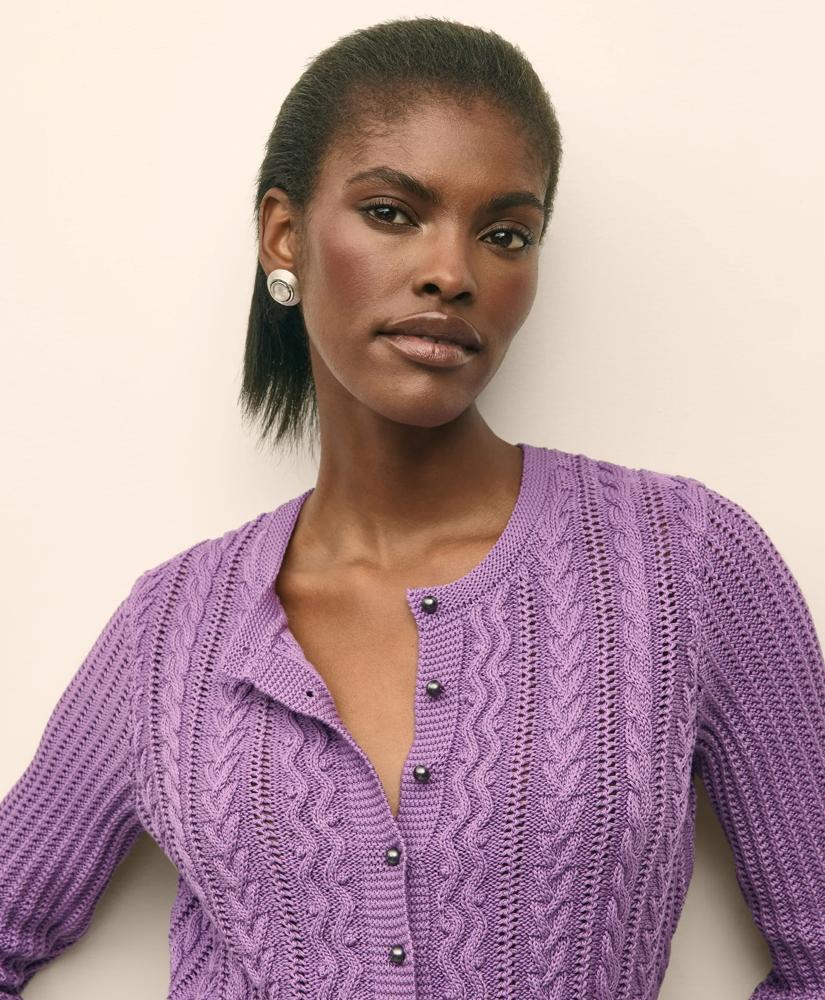 Mercerized Cotton Crochet Peplum Cardigan – On Sale Now with Up to