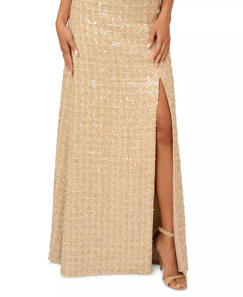 Adrianna Papell Petite Sequin-Bouclé Square-Neck Gown 4
