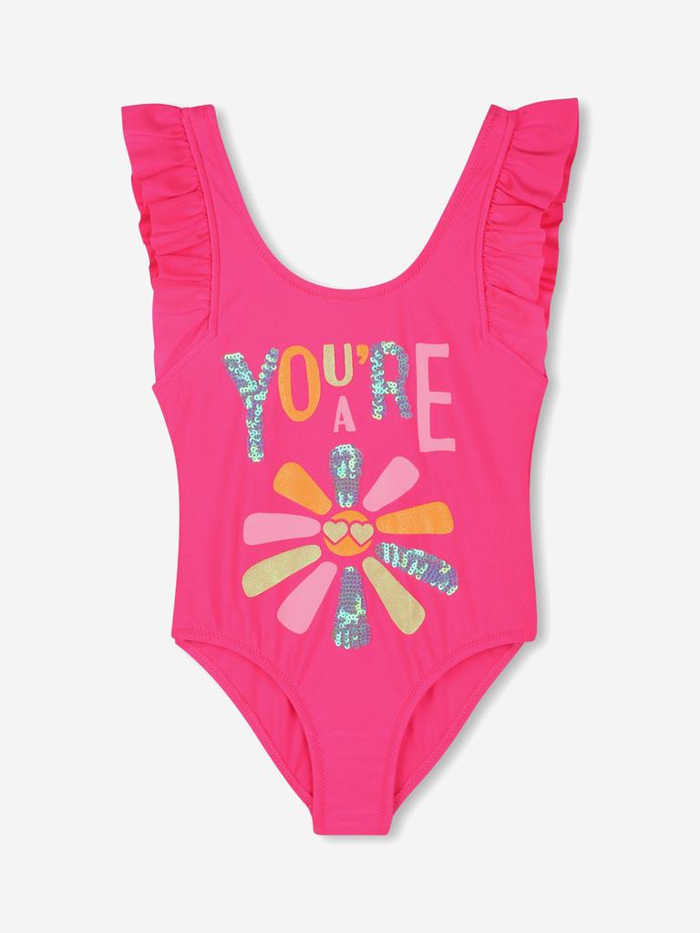 Billieblush Girls Sequin Swimsuit in Pink