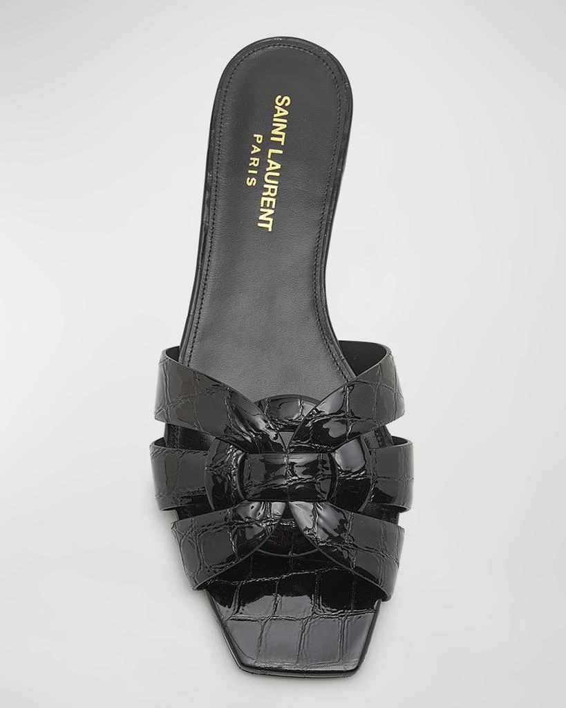 Yves Saint Laurent Tribute Croco Flat Slide Sandals 5