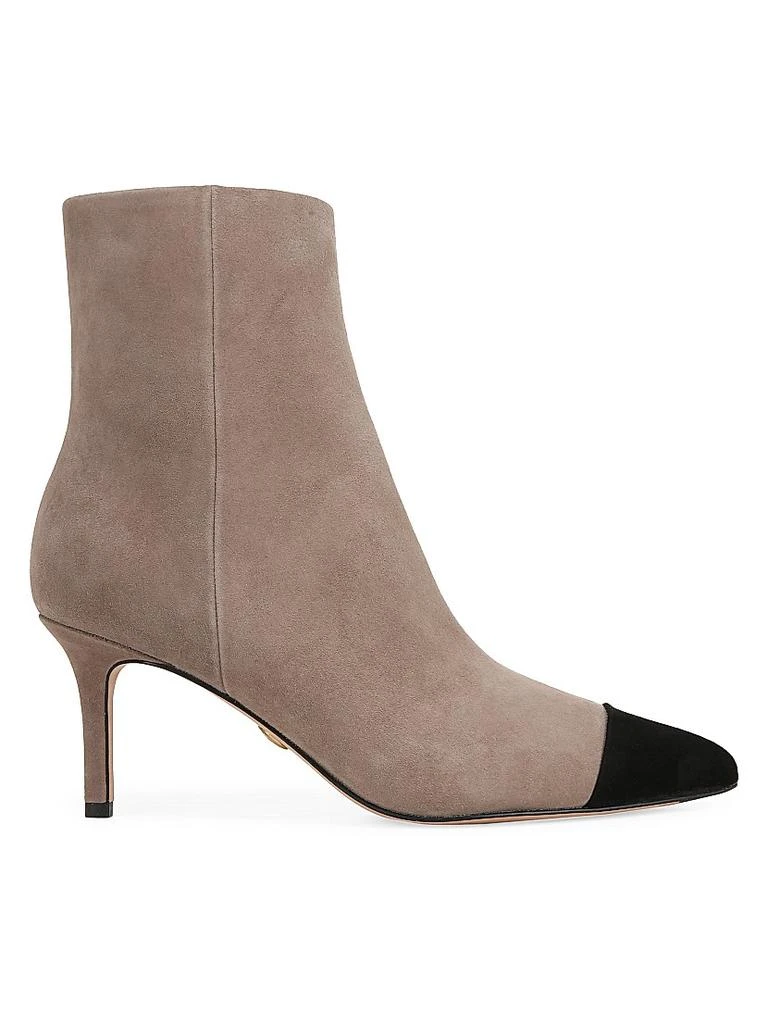 VERONICA BEARD Lisa Cap-Toe 70MM Suede Booties 1
