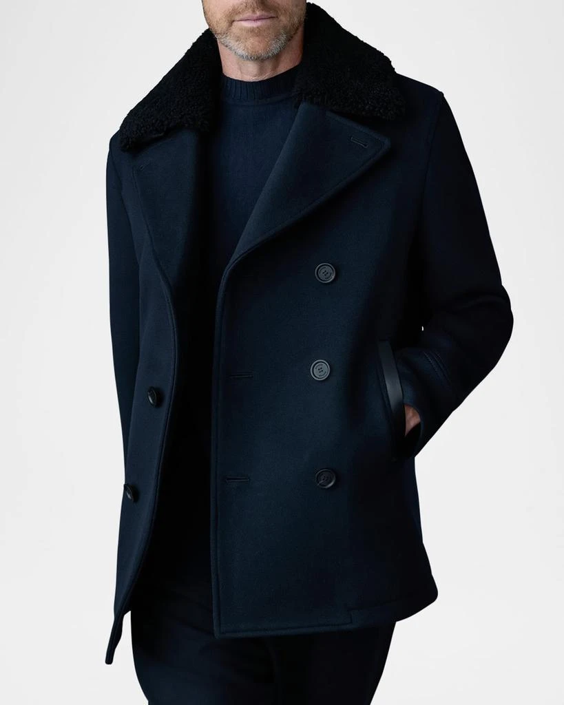 Mackage Men
s Cole Wool Peacoat with Shearling Collar 4