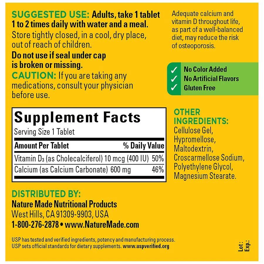 Nature Made Calcium 600 Mg With Vitamin D3 Tablets 3