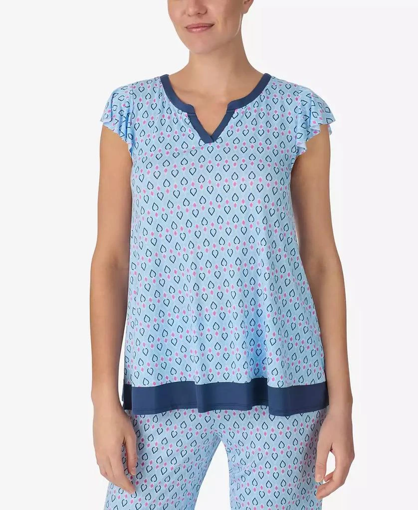 Ellen Tracy Women's Short Sleeve Cropped PJ Set 4