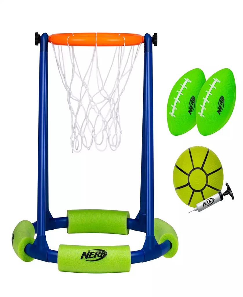 Franklin NERF Floating Pool Basketball Hoop and Football Target Net Set