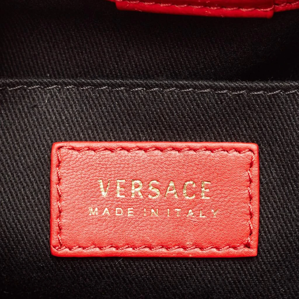 Versace Versace Red Quilted Leather Medusa Tribute Drawstring Backpack 9