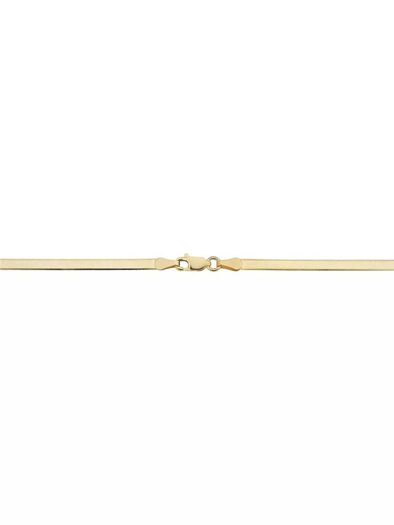 Oradina 14K Yellow Solid Gold Park Avenue Bold Herringbone Choker 2