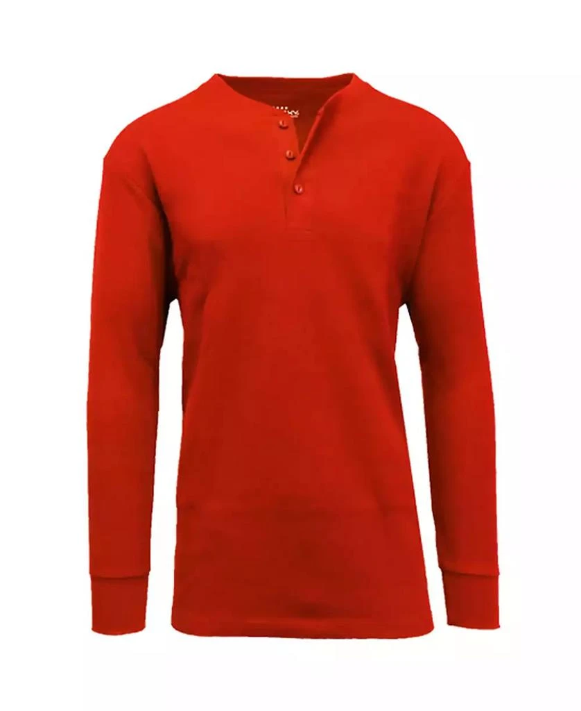 Galaxy By Harvic Men's Long Sleeve Thermal Henley Tee 6