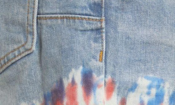 Purple Brand PURPLE Tie Dye Raw Hem Denim Shorts 7