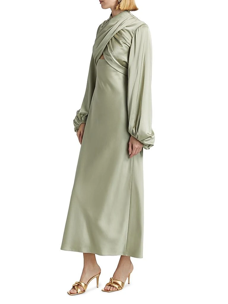 Significant Other Becca Satin Gathered Maxi Dress 4