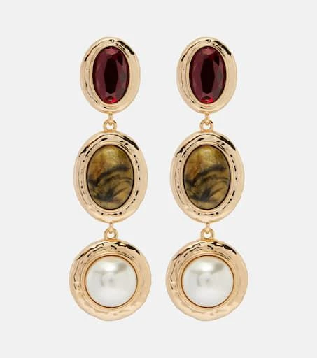 Self Portrait Embellished drop earrings