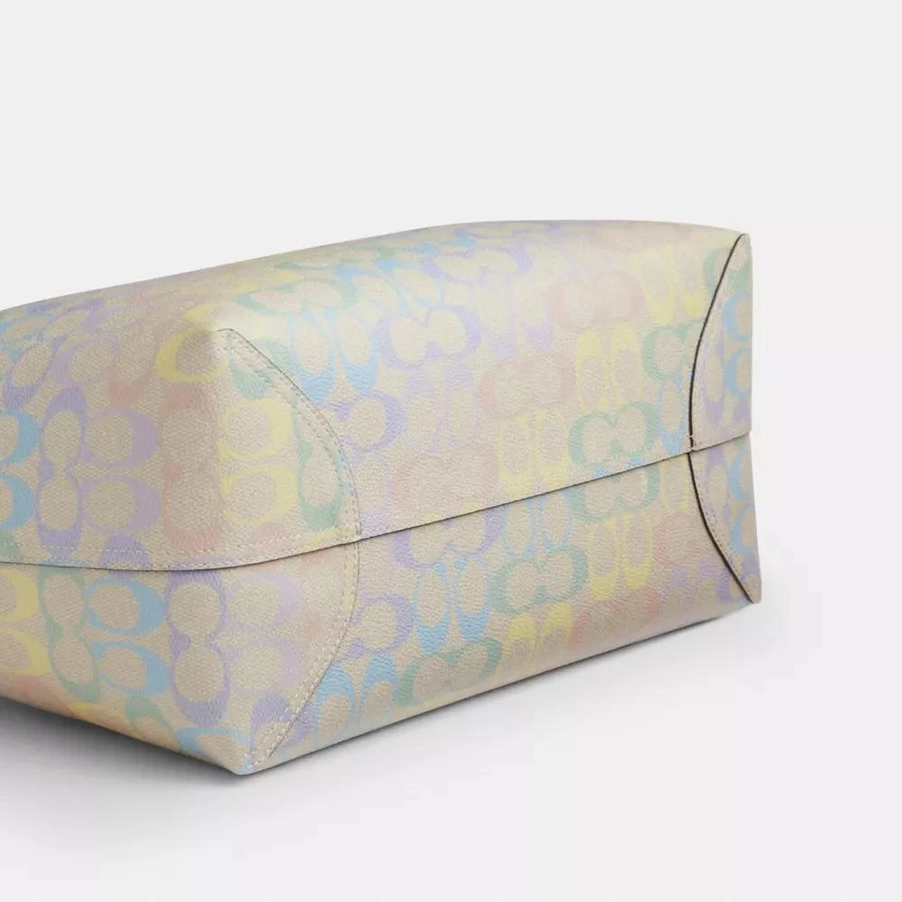 Coach City Tote Bag In Rainbow Signature Canvas 6