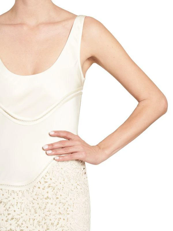 Jil Sander Floral Lace Asymmetric Midi-Dress 4