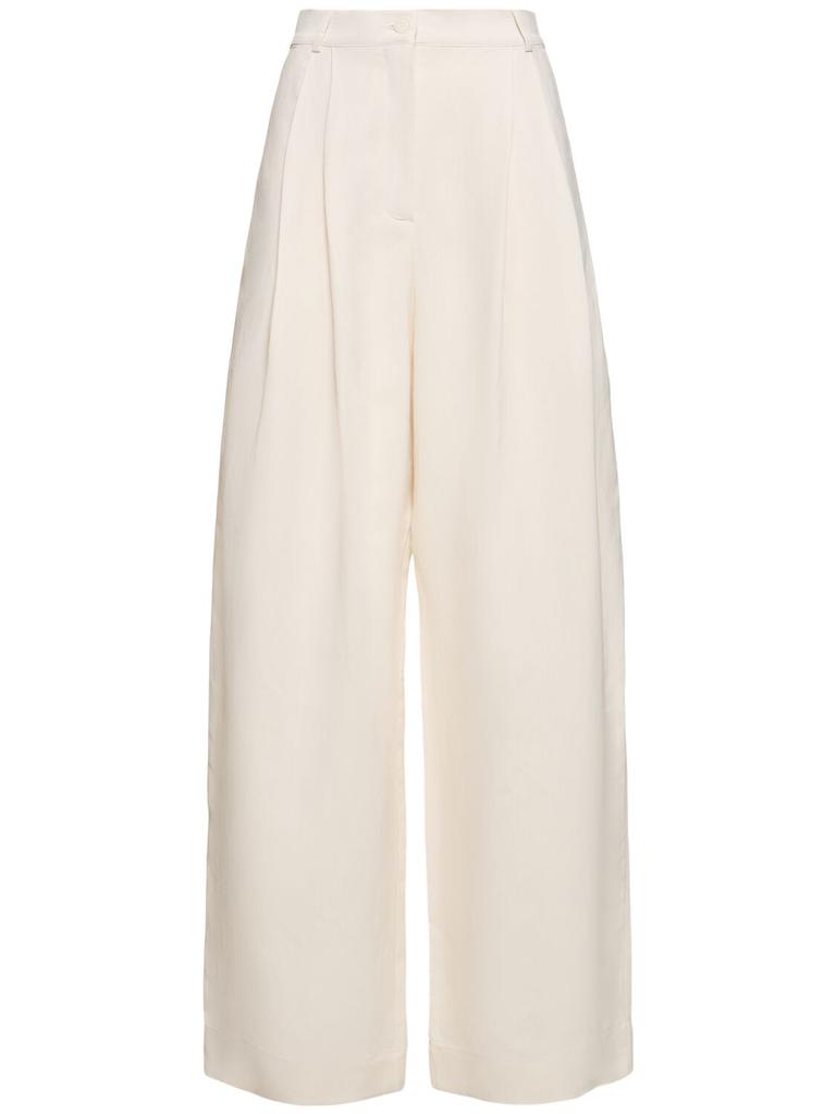 THE FRANKIE SHOP Piper Pleated Viscose & Linen Pants