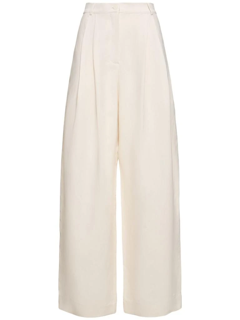 THE FRANKIE SHOP Piper Pleated Viscose & Linen Pants 1